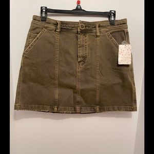 We The Free Denim Mini Skirt Antique Brass, size 30” (L) NWT